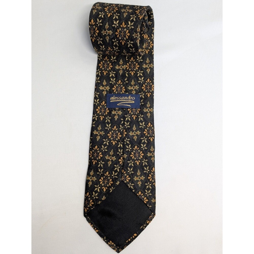 Alessandro 100% Silk Patterned Tie Mens Luxury Designer Necktie